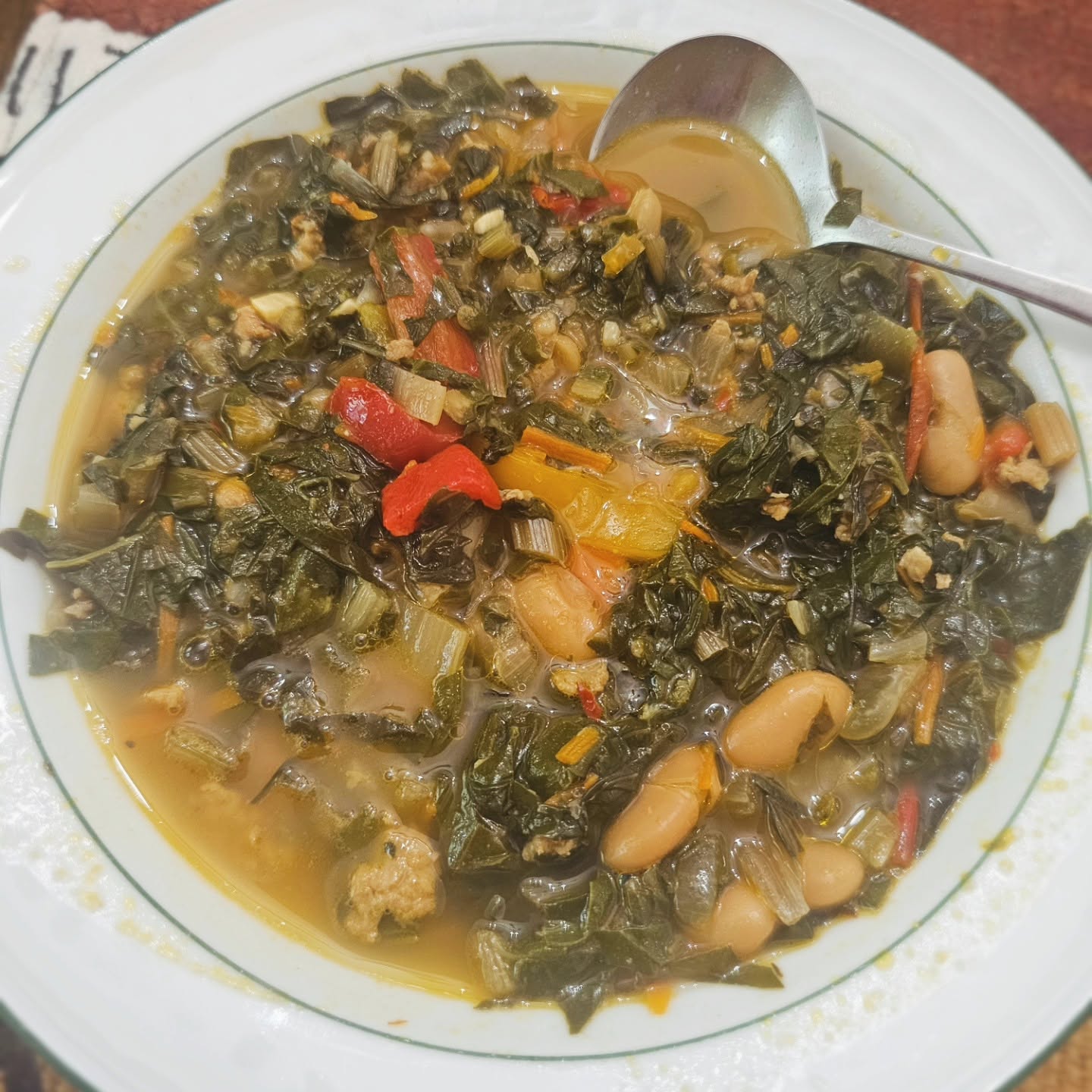 Garlicky Greens and Beans